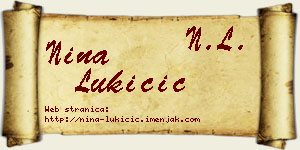 Nina Lukičić vizit kartica